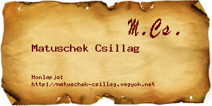 Matuschek Csillag névjegykártya
